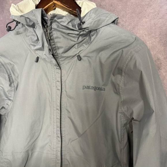 Patagonia Torrentshell Rain/Wind Jacket Women Medium Gray H2No Hooded - Picture 2 of 10